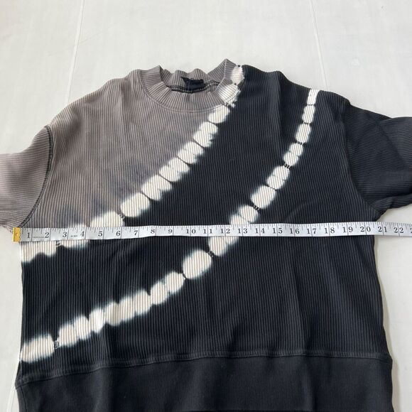 NEW Spades Women’s Dip Dye Long Drop Shoulder Sleeve Tee Shirt in Black / Grey - Picture 4 of 7